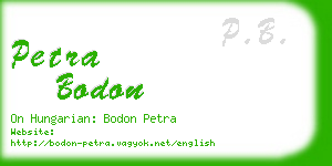 petra bodon business card